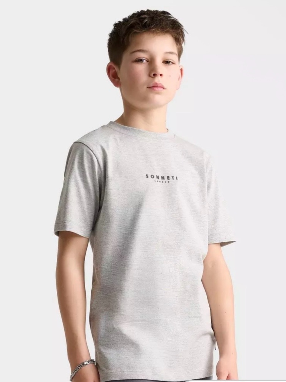 NWT Sonneti London Boys XL oatmeal Logo T-Shirt Big Kids Short Sleeve Tee